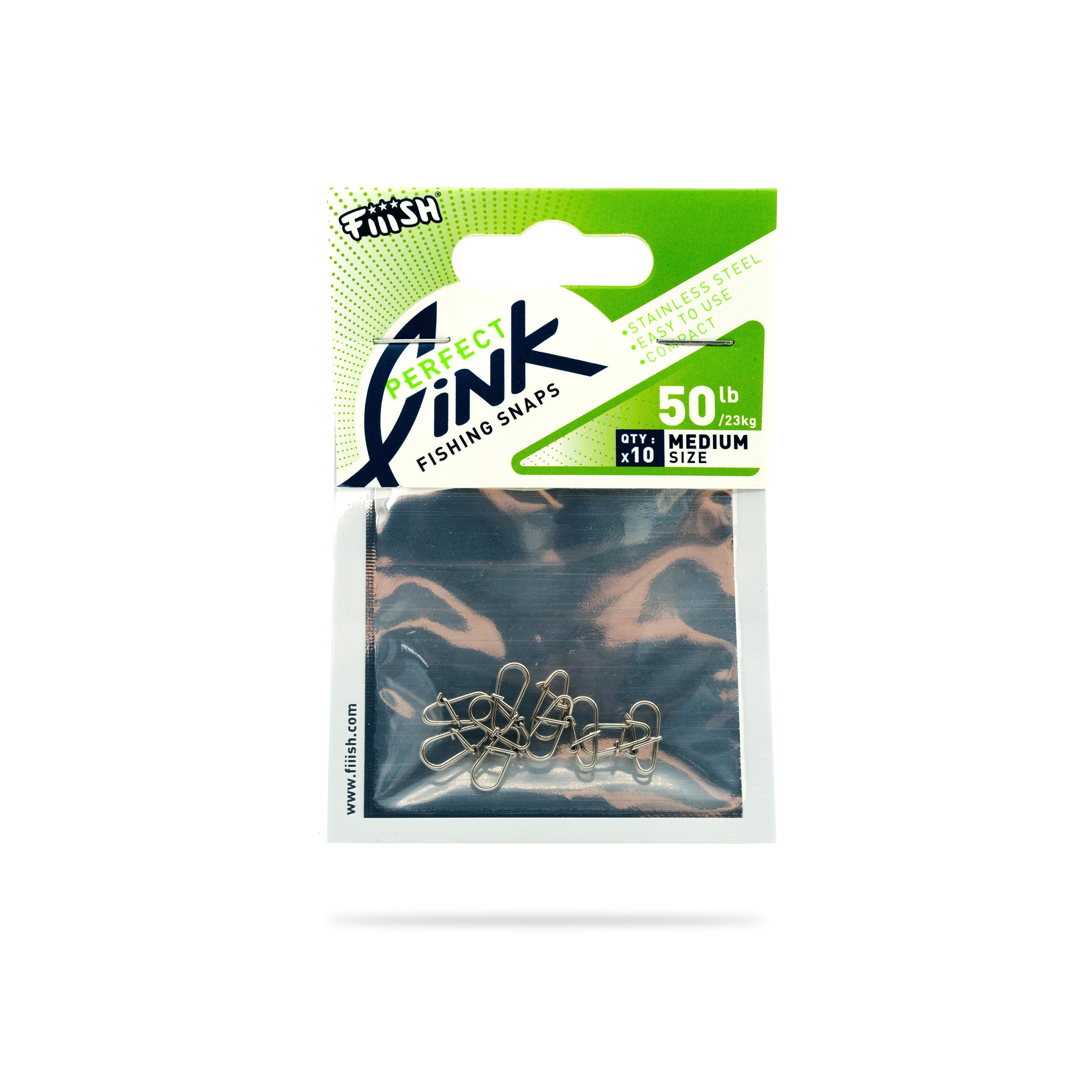 Perfect Link Fiiish Snaps Black Minnow - Moschettoni Pesca Spinning 35LB (16kg) - 10 Pezzi - 2