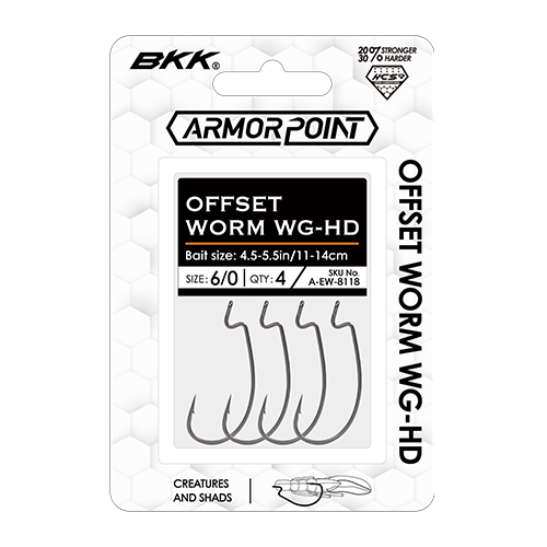 BKK Armor-Point Offset WORM WG haak - Water Wolves Fishing Store
