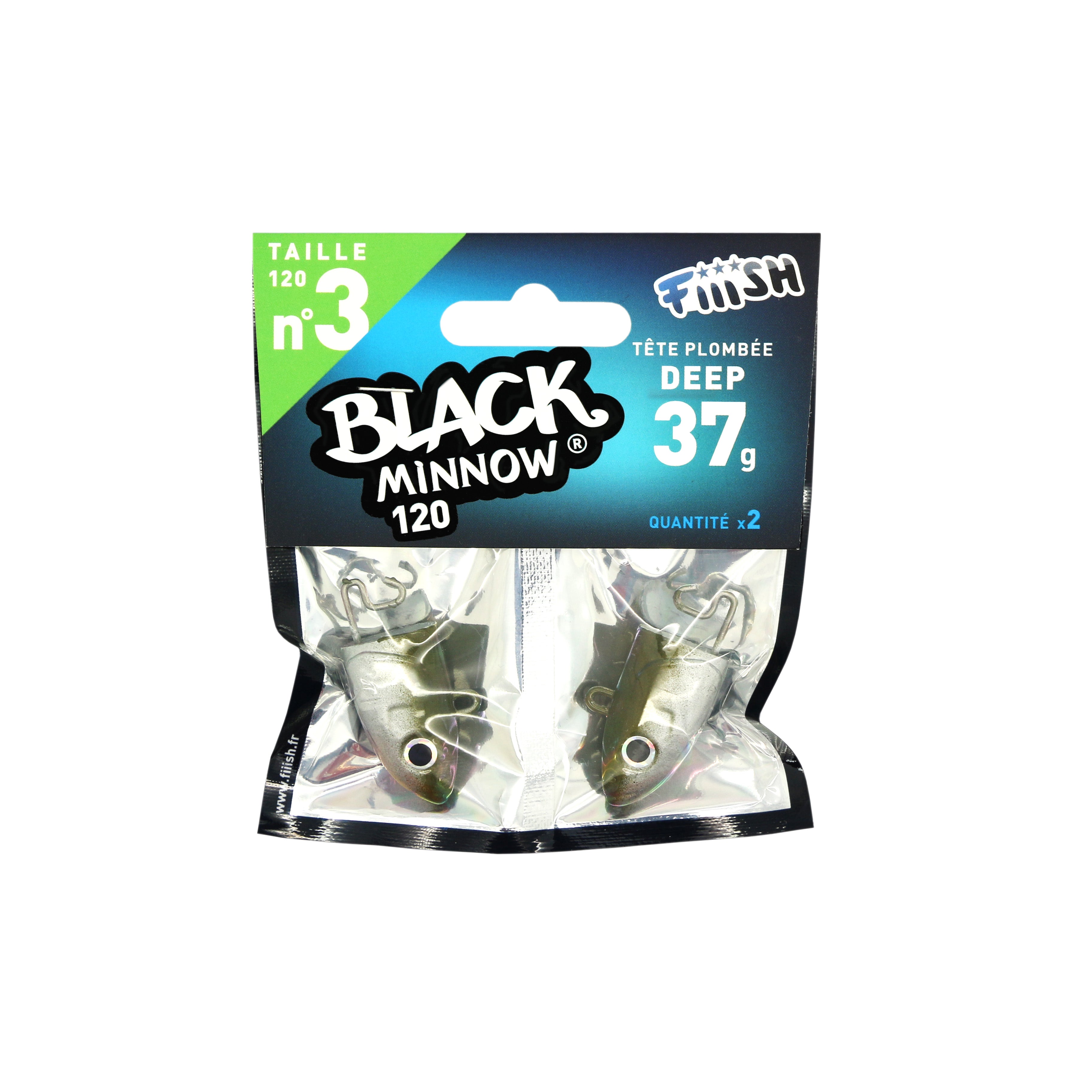 Fiiish Black Minnow Jig Heads Deep No.3 37 gr - Water Wolves Fishing Store
