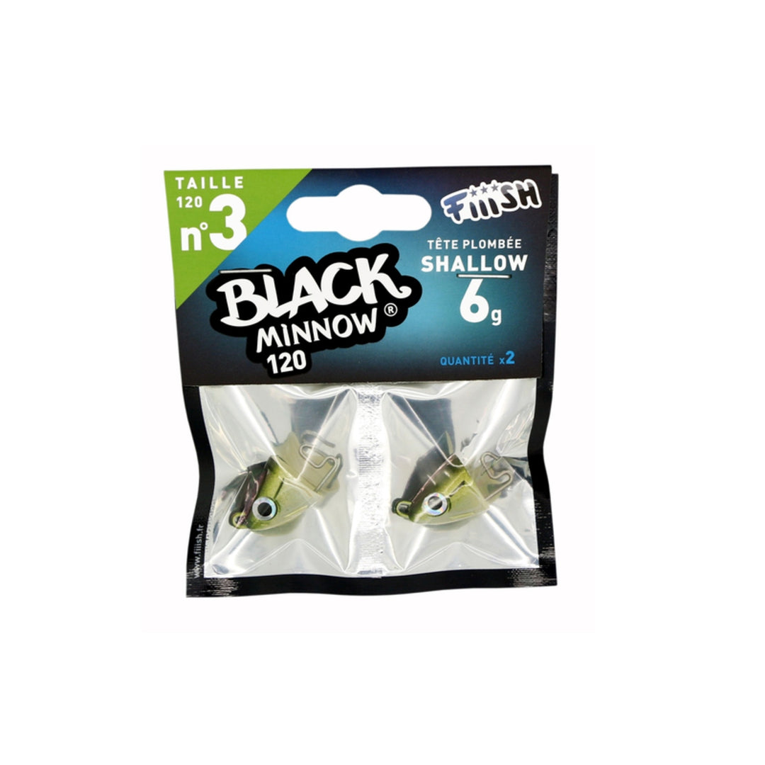Fiiish Black Minnow Jig Heads Shallow No.3 6 gr